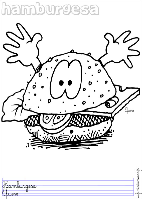 coloriage cheeseburger 1